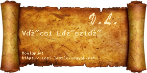 Vécsi László névjegykártya